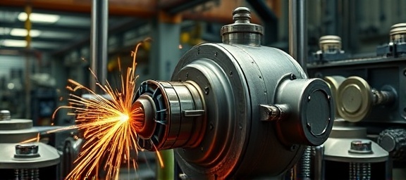 Efficient visibility improvement, precise attention, adjusting machinery, photorealistic, in an industrial setting with various tools, highly detailed, sparks flying, 6K resolution, metallic colors, fluorescent lighting, shot with a 100mm lens.